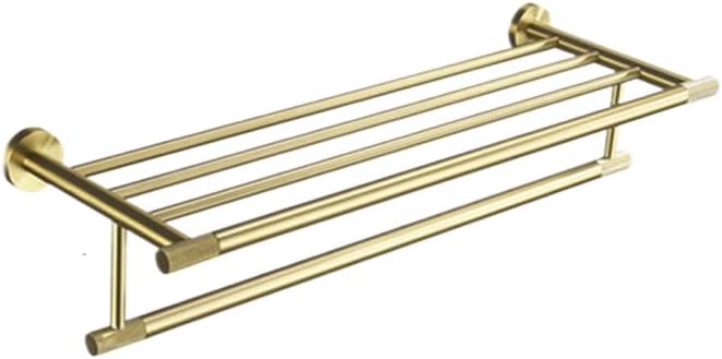 Brushed Gold Brass Bathroom Accessories Set - Hand Towel Bar, Toilet Paper Holder, Robe Hook, Knurled Wall Mount Rack - Elegant & Functional Home Décor for Luxurious Bathrooms
