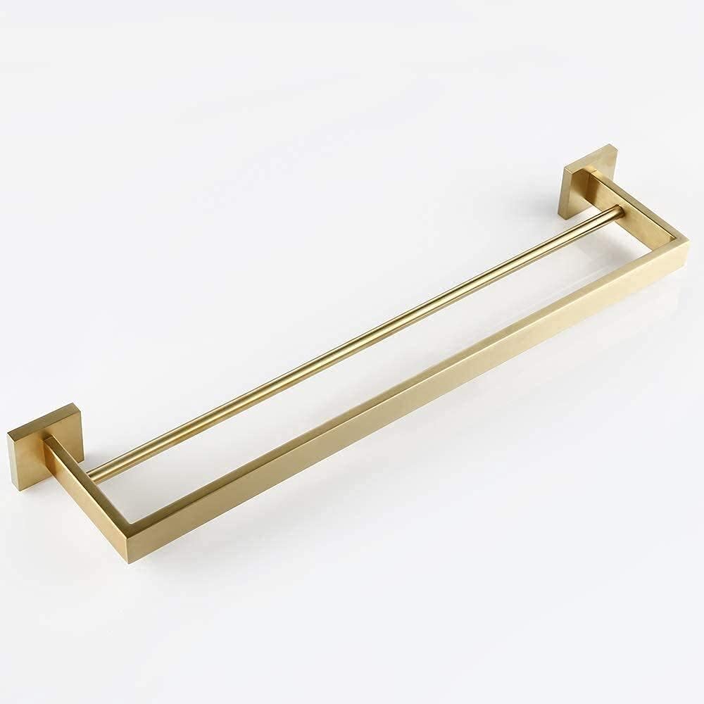Towel Rack Multi-Function Towel Rack Home Towel Shelf with Wall Mounted Gold Polished Towel Bathroom Accessory Storage/Double Layer Towel Bar It's so Kind of You