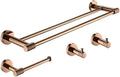Rose Gold Stainless Steel Wall Hook Toilet Paper Holder Towel Bar Bathroom Accessories,4 Piece Set C