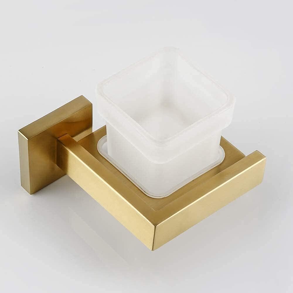 Generic Towel Rack Multi-Function Towel Rack Home Towel Shelf with Wall Mounted Gold Polished Towel Bathroom Accessory Storage/Toothbrush Holder Set It's so Kind of You