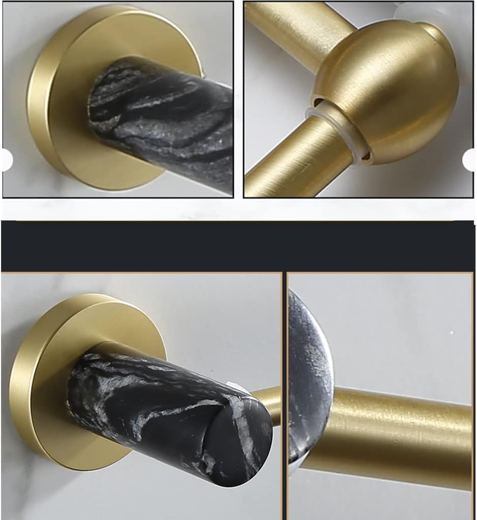 Towel Rail for Bathroom, Brushed Gold Towel Bar Wall Mounted Bathroom Accessory Towel Holder Rod Hand (Color : Single Rod Towel Rack)