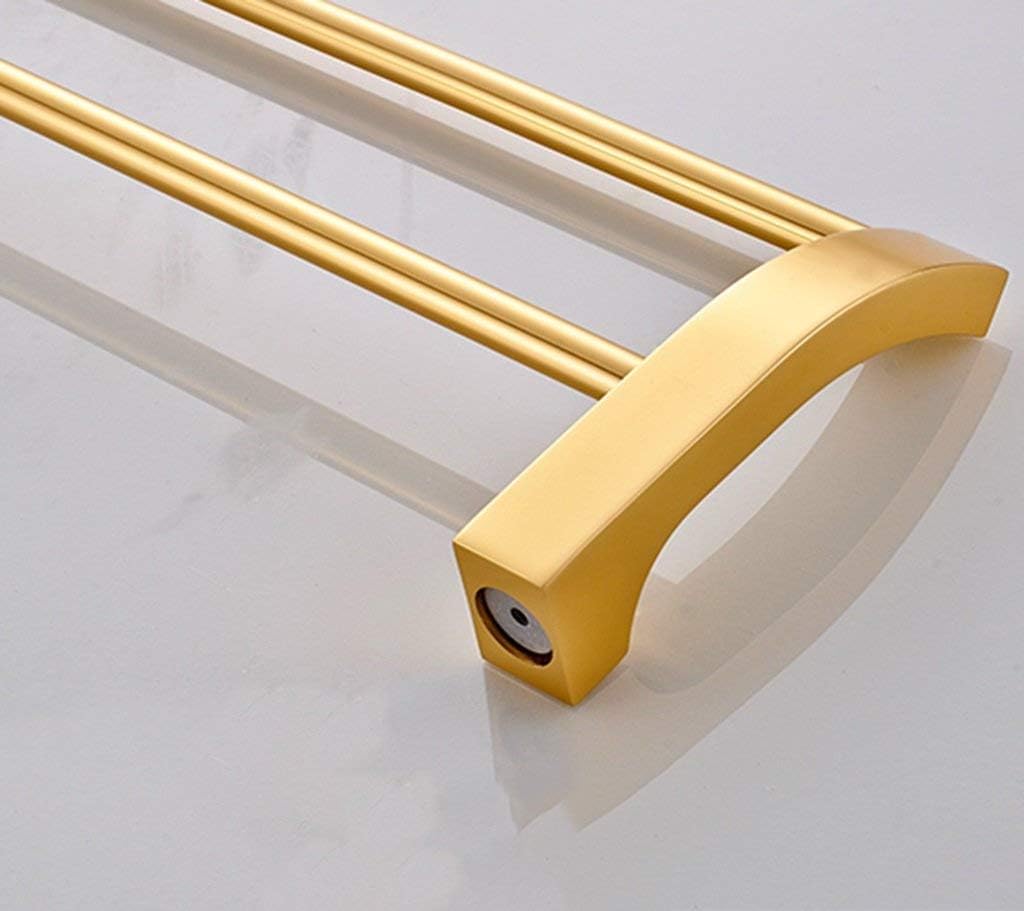 Space Aluminum Gold Bathroom Double Towel Rack