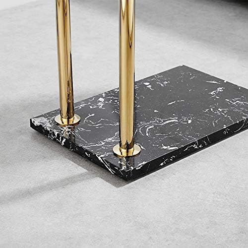 Modern Brass Double L Shape Towel Rack with Marble Base for Bathroom and Kitchen Freestanding Towel Holder Stand for Hand and Bath Towels 80 cm Height