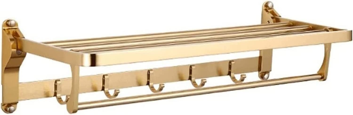 Towel Rack Towel Rails Antique Brass Bath Towel Rack Wall Mounted Towel Rail Bathroom Towel Holder Double Towel Shelf Bathroom Accessories Bathroom Towel Shelf,Gold