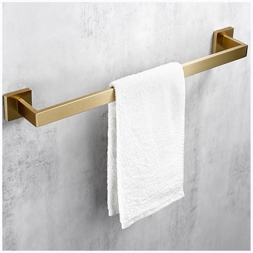 Brushed Gold Bathroom Accessories Set Toilet Brush Holder Toilet Paper Towel Bar Rail Rack Hanger Hook Soap Dish Hardware,Single Towel Rail 400
