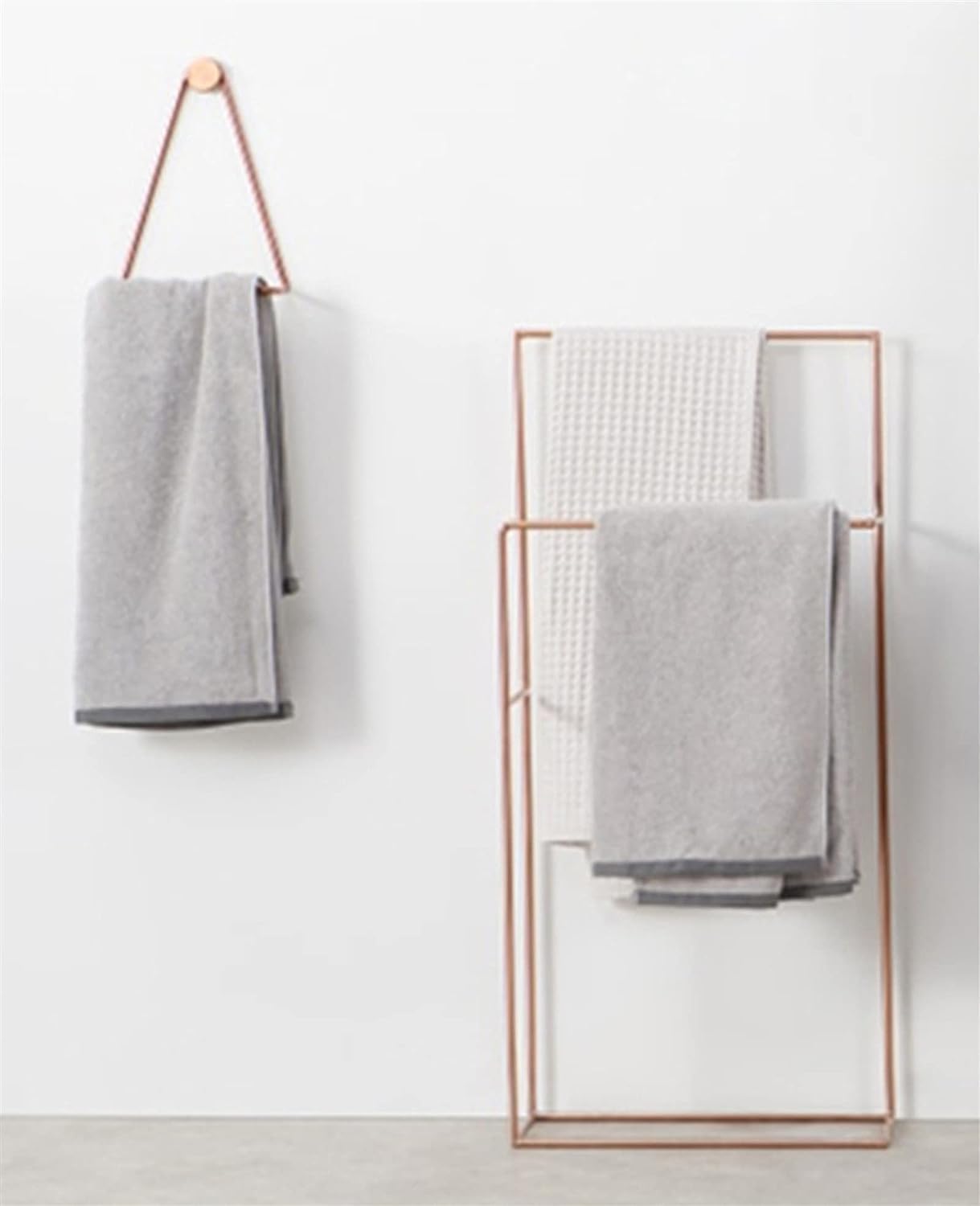 Standing Towel Rack, Freestanding Towel Rack, Rose Gold Towel Rack, Double Freestanding Towel Rack, Freestanding Towel Rack, Dryer, Metal 42X20X91Cm