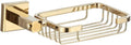 Wall Mounted Towel Bar Rack，Luxury Gold Brass Bathroom Towel Rack Toilet Paper Holder Toilet Brush Holder Multi-Hook Towel Bar Soap Dish - Elegant Bathroom Accessories Set(Soap Net)