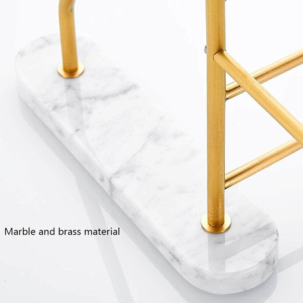 Towel Racks Nordic Creativity Towel Bar Marble Brass Towel Rail Bathroom Towel Holder Wall Mounted Towel Rack Gold Towel Hanger Organizer (Color : B-Double Bar)
