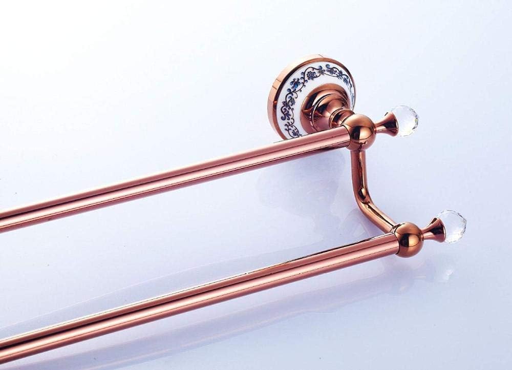 Bar Wall-Mounted Rail Wall-Mounted Rail Racks Hanger Rack Copper Double Pole Bathroom Pendant an Bathroom Rose Gold bar Bathroom
