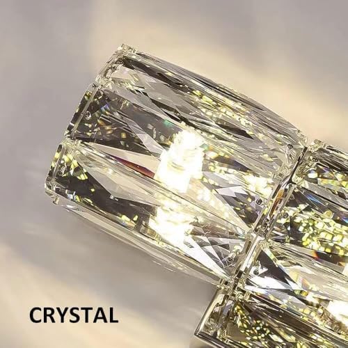 Luxury Gold Crystal Wall Lamp - Dimmable Stainless Steel Sconce, Anti-Rust Silver Fixture, Elegant 20CM Lighting Decor for Bathroom & Modern Spaces