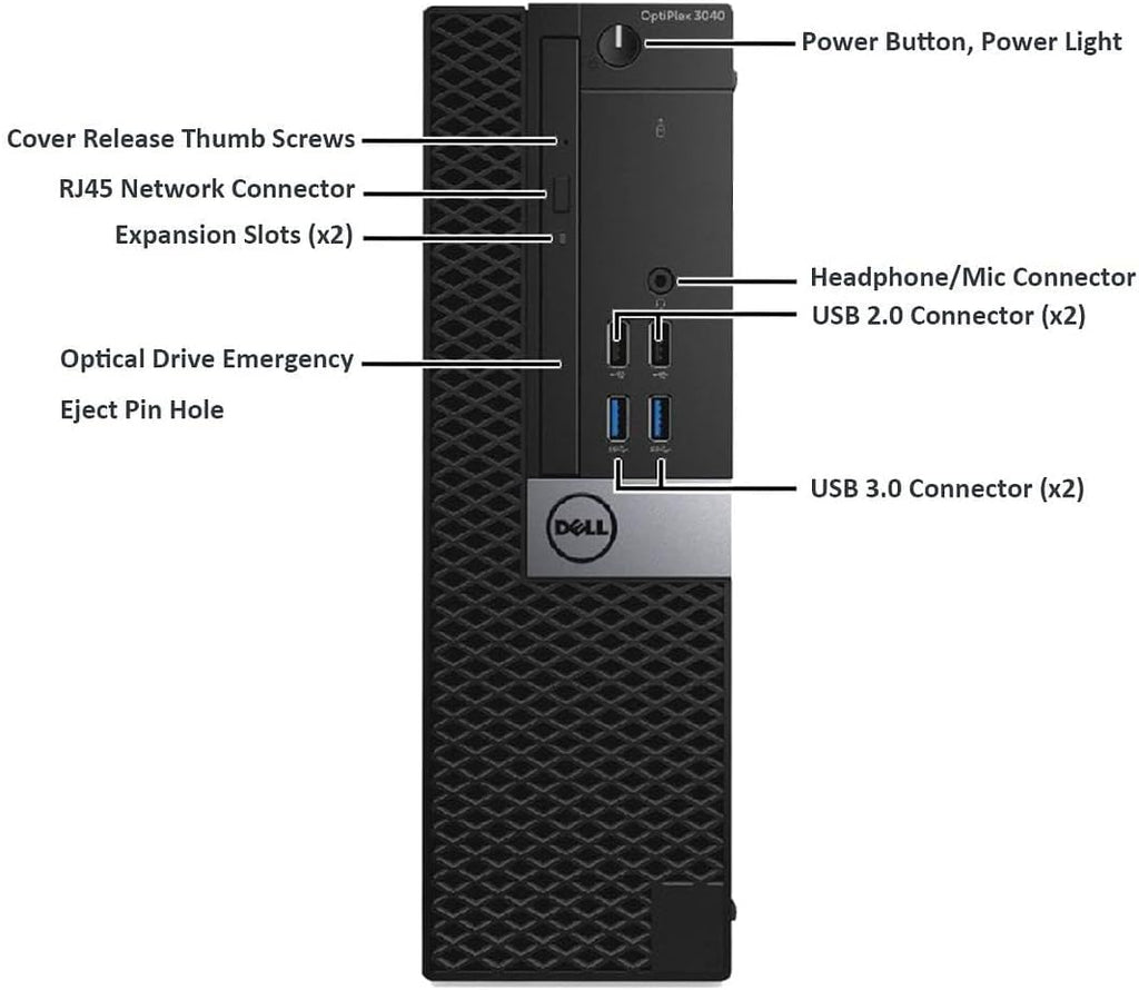 Dell OptiPlex 3040 SFF Desktop PC Computer with 24' FHD Monitor, Core i5-6500, 8GB RAM, 256GB SSD, Displayport, Headphone, Keyboard & Mouse, Windows 11 Pro (Renewed)