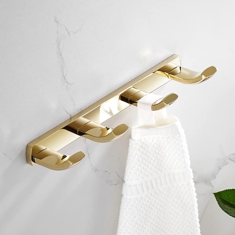 Towel Rack Bath Towel Rack Towel Pole Shelf Hardware Bathroom Set, Double Mesh Basket - Gold