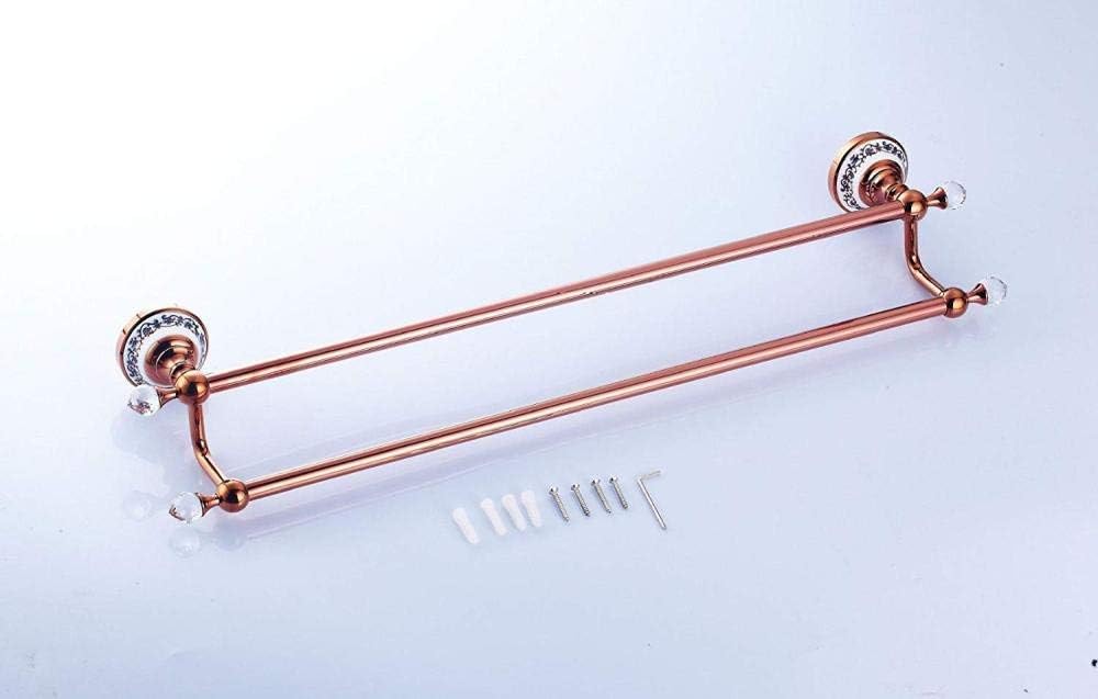 Bar Wall-Mounted Rail Wall-Mounted Rail Racks Hanger Rack Copper Double Pole Bathroom Pendant an Bathroom Rose Gold bar Bathroom