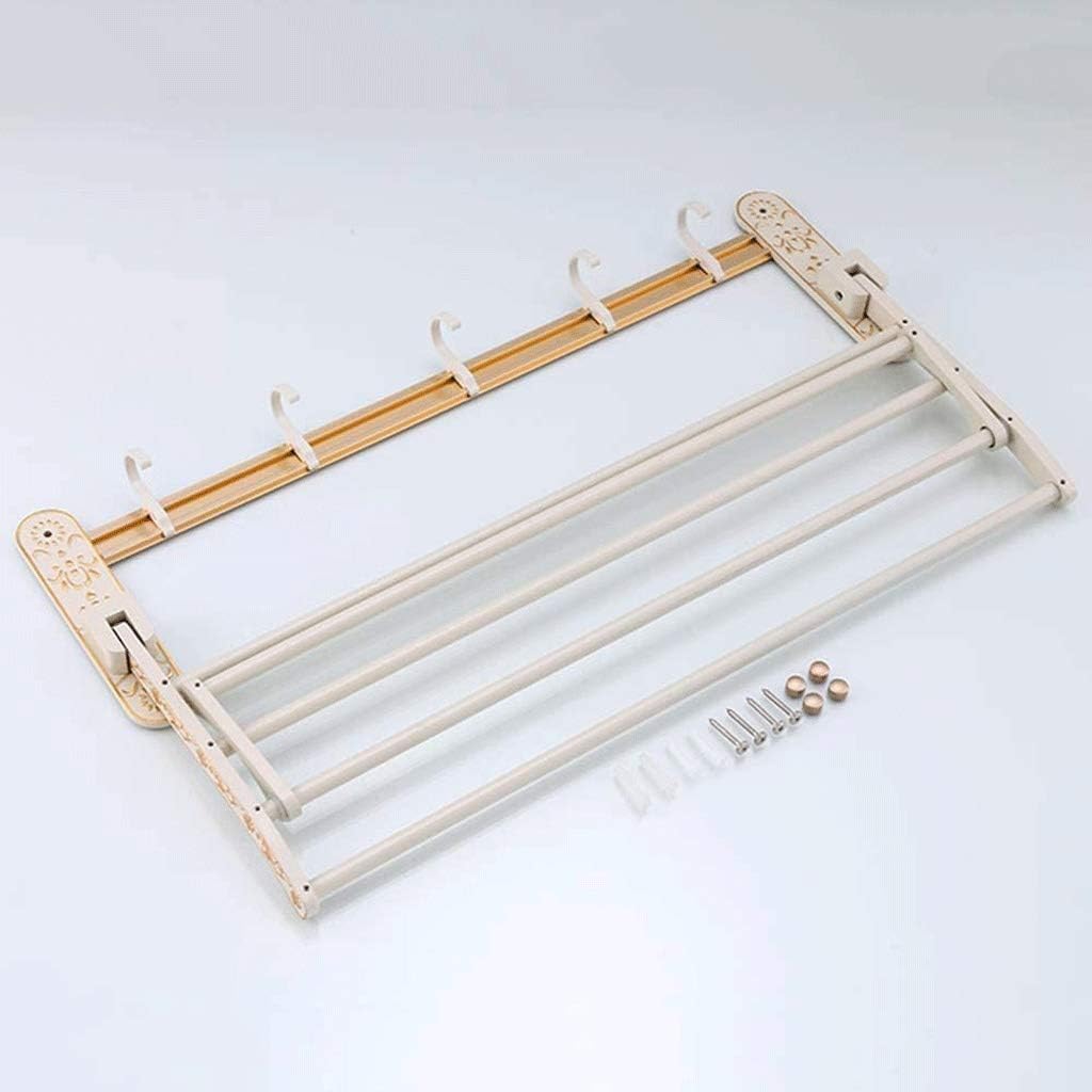 Bath Towel Rack Bathroom Shelves,Foldable Wall Mounted Double Towel Holder with Towel Bar