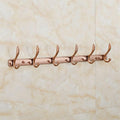 Bathroom Hardware Set Brown Bronze Rose Gold Towel Rack Set Towel Bar Toilet Paper Holder Towel Ring Wall Mounted Bathroom Accessories Kit Wall Mounted,Single Glass(Row Hooks)