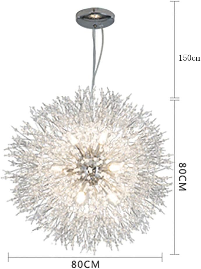 Chandelier Light, Chrome Gold Silver Crystal Sputnik Chandelier V-intage Modern Firework Pendant Light Compatible with Living Room Dining Room Bathroom Foyer Restaurant Entryway