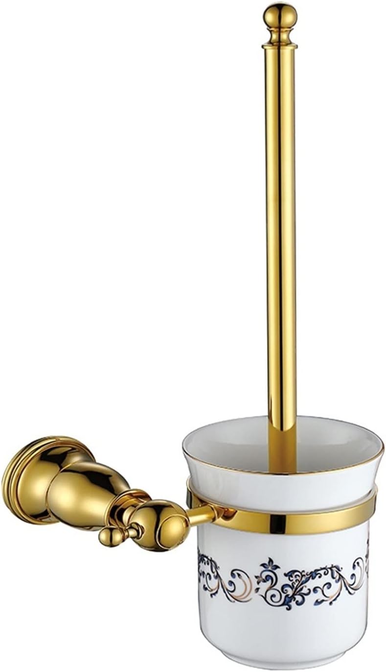 KETTEL Bathroom Hardware ， Gold Robe Hook Towel Rail，Fixtures Holder Bathroom Accessories,Wall-Mounted Bathroom Rack Accessory (Color : Single Cup Holder)