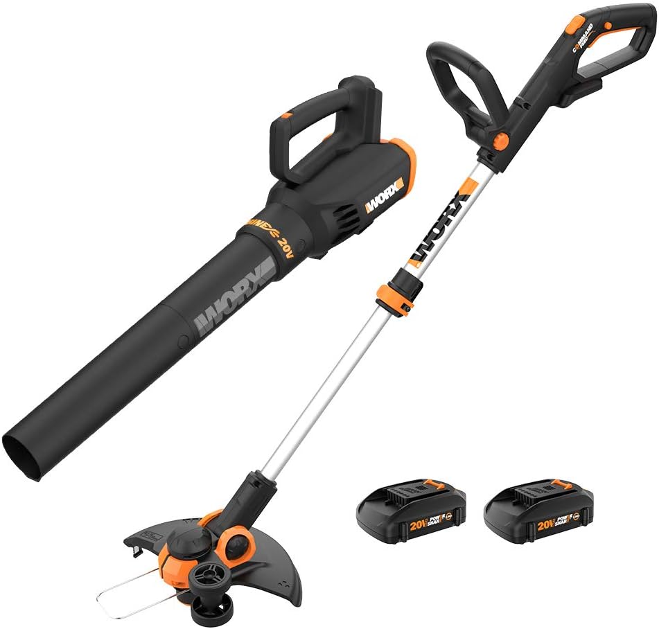 WORX 20V & 40V Cordless Lawn Care Bundle with String Trimmer, Leaf Blower & Self-Propelled Mower