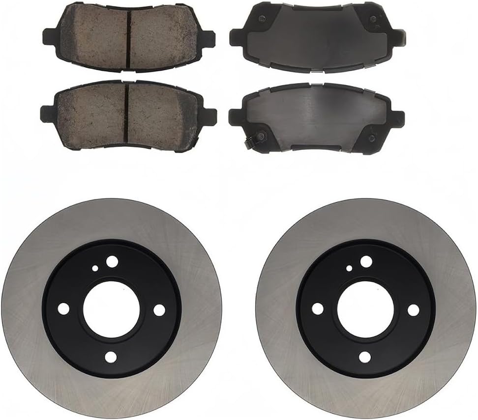 Disc Brake Kit Brakes Rotors and Break Pads fits Ford Fiesta 2011 2012 2013 2014 2015 2016 2019 2018 2017 1.6L l4, fits Ford Fiesta 2014 2016 2015 2017 1.0L l3 6-Pcs Front Rotor Pad