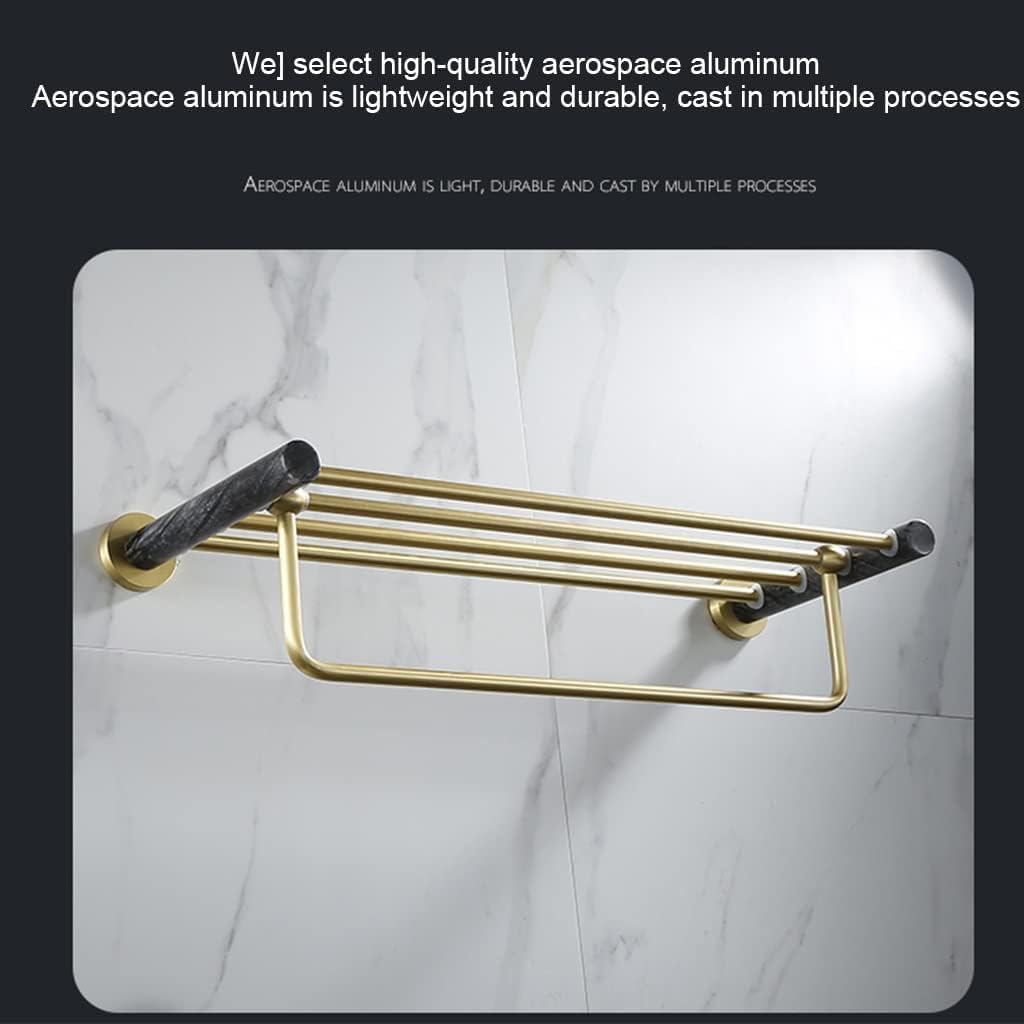 Towel Rail for Bathroom, Brushed Gold Towel Bar Wall Mounted Bathroom Accessory Towel Holder Rod Hand (Color : Bath Towel Rack)
