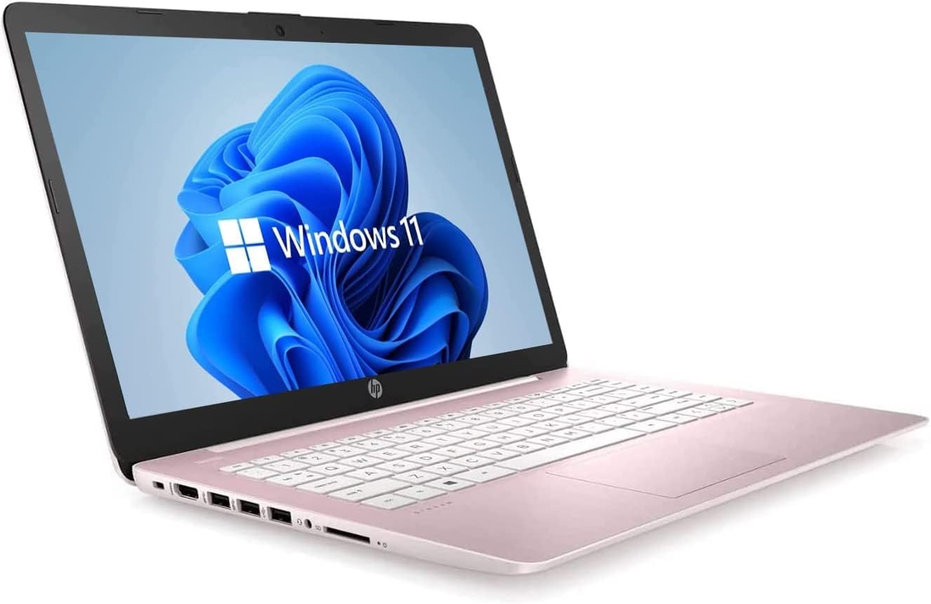 HP Stream 14inch HD(1366x768) Display, Intel Celeron N4000 Dual-Core Processor, 4GB HTM RAM, 64GB eMMC, HDMI, WiFi, Webcam, Bluetooth, Win11 S, Rose Pink (Renewed)