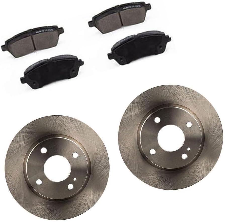 6X Vented Brake Rotor and Ceramic Pads Front Replacement Brakes Kit fits Ford Fiesta 1.0L 2014 2015 2016 2017, fits Fiesta 1.6L 2011 2012 2013 2014 2015 2016 2017 2018 2019