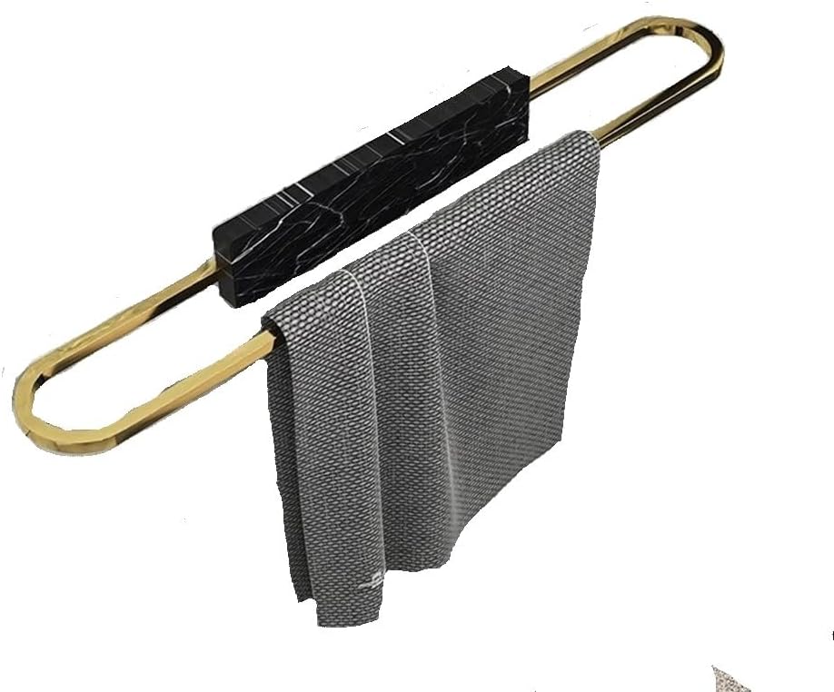 Black and Gold Bath Towel Rack, European Style Towel Rack Without Punching Hook, Bathroom Rack Towel Rail/Towel Bar (Color : Towel Bar)