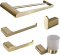 Gold Bathroom Accessories Set, Wall Mount Towel Bar, Stainless Steel Toilet Paper Holder, Tooth Brush Holder (Color : 5 pcs Set)