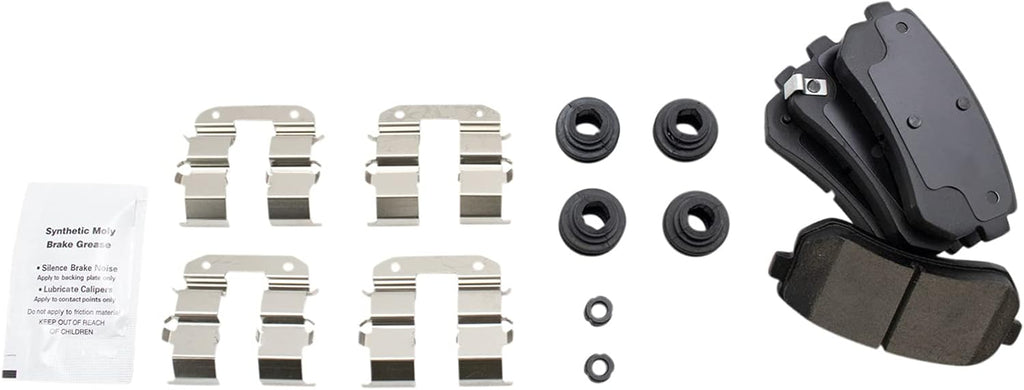 TRQ Rear Brake Pad and Rotor Set Ceramic Rotors Calipers Compatible with 2015 Hyundai Sonata