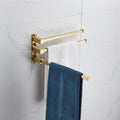 Bath Towel Bar European All-Copper Bathroom Rack Organizer Bathroom Gold Towel Rail Rack Towel Bar Bathroom Hardware Pendant Towel Holder,Single Rod(Three Rods for Towels)