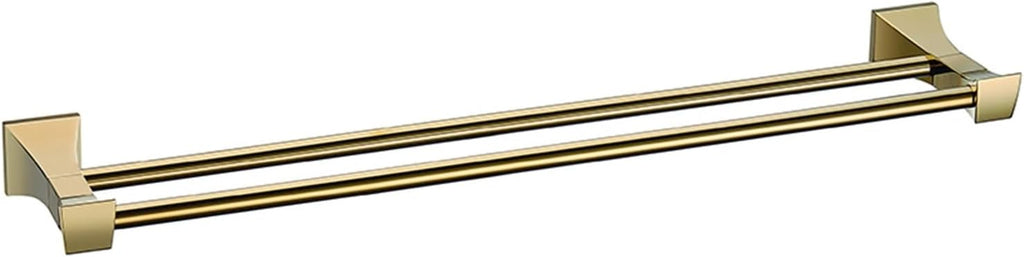 Rose Towel Racks Bathroom Chrome Finish Matt Black Stainless Steel Bath Towel Shelves Double Towel Bar Rail Bath Hardware(1 pcs Gold)