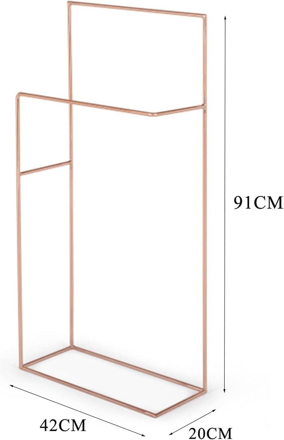 Standing Towel Rack, Freestanding Towel Rack, Rose Gold Towel Rack, Double Freestanding Towel Rack, Freestanding Towel Rack, Dryer, Metal 42X20X91Cm