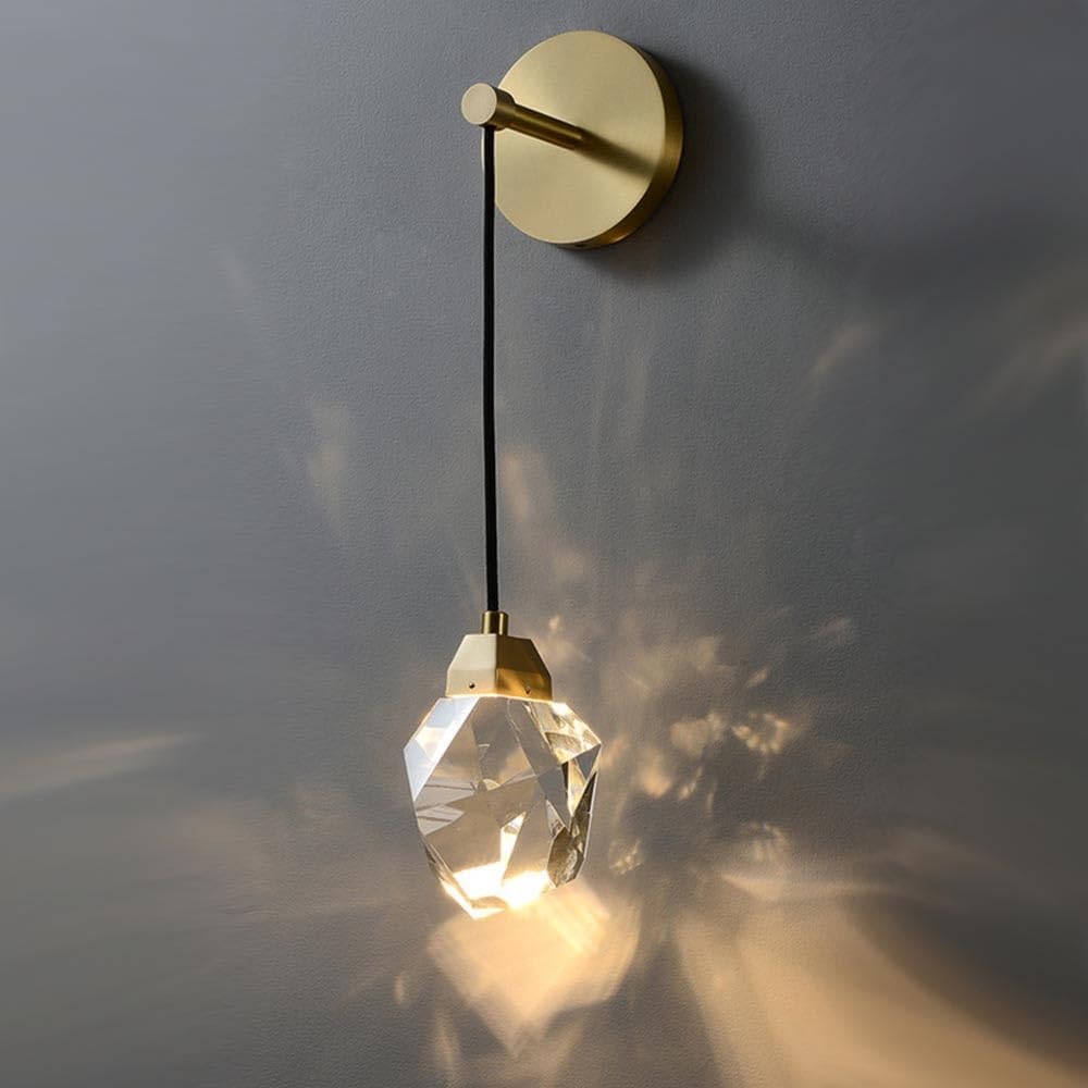 Wall Light Adjustable Hanging Wire Wall Sconce Modern Gold All Copper Base Wall Lamp Bedroom Bedside Lighting Fixtures Bathroom Vanity Pendant Lights for Restaurant Hallway House