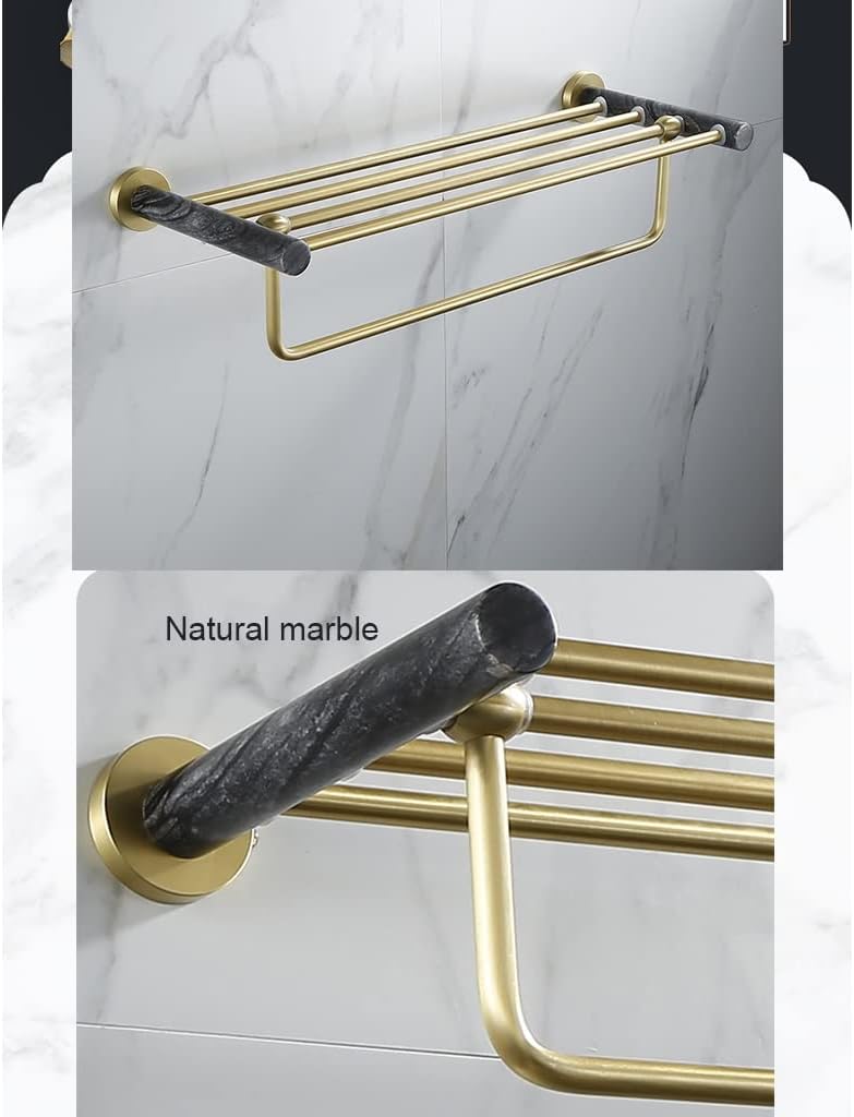 Towel Rail for Bathroom, Brushed Gold Towel Bar Wall Mounted Bathroom Accessory Towel Holder Rod Hand Towel Holder/Bath Towel Rack Bathroom (Color : Bath Towel Rack)