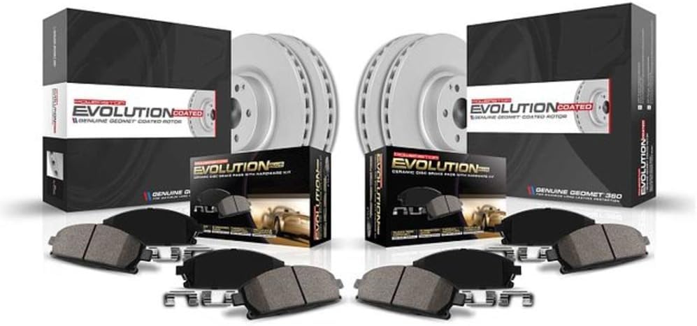 PowerStop Front and Rear Brake Kit for Ford Fiesta 2014-19 - Fully-Coated Disc Rotors with Z17 Ceramic Brake Pads Replacement, CRK7002