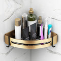 LSLYTQ Shower Caddy Bathroom Hotel Bath Towel Rack Shelf, Toilet Paper Holder, Double Towel Bar Accessories, Aluminum Alloy, Black Gold 50cm Bathroom Shelf Storage