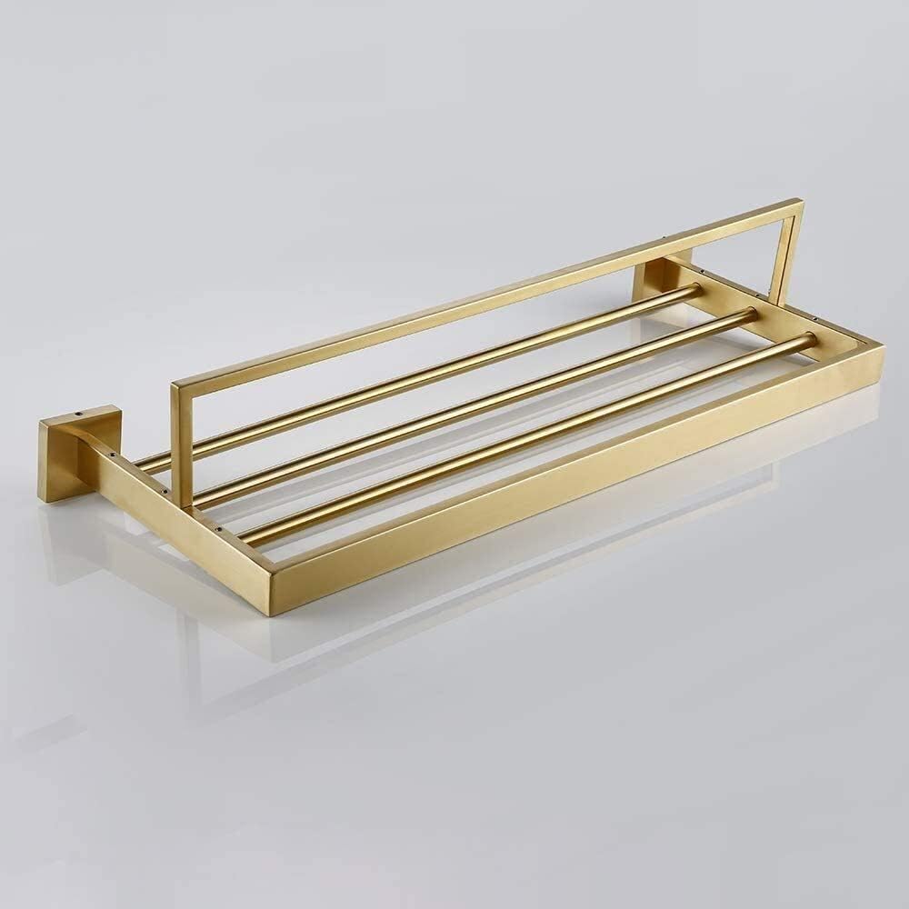 Towel Rack Multi-Function Towel Rack Home Towel Shelf with Wall Mounted Gold Polished Towel Bathroom Accessory Storage/Towel Shelf with Towel Rack It's so Kind of You