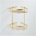 Gold Bathroom Accessories Set Towel Rail Shelf Hanger Paper Holder Toilet Brush Holder Bath Hardware Set Double Towel Rack for Bathroom and Kitchen,Two Tier