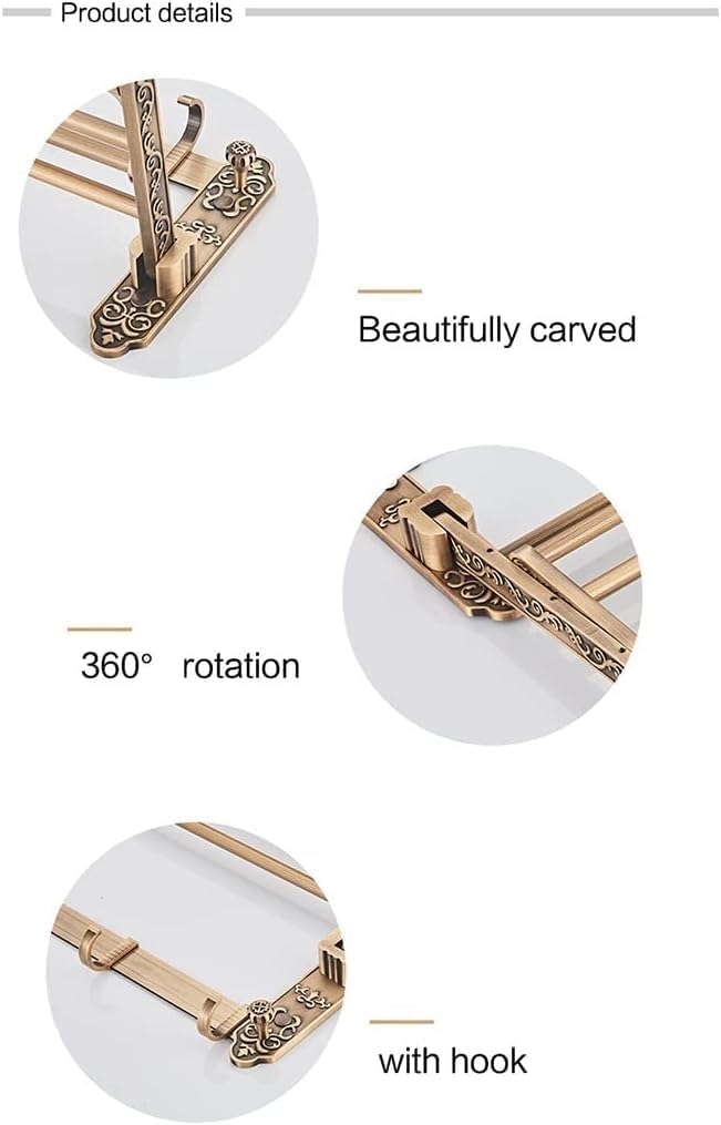 Towel Rack Wall Mounted，Bathroom Towel Holder Bathroom Towel Rack Wall Mounted Towel Holder, Fold White Gold Bath Towel Rack, Active Bathroom Holder, Antique Double Towel Shelf Towel Rack (Color : C)