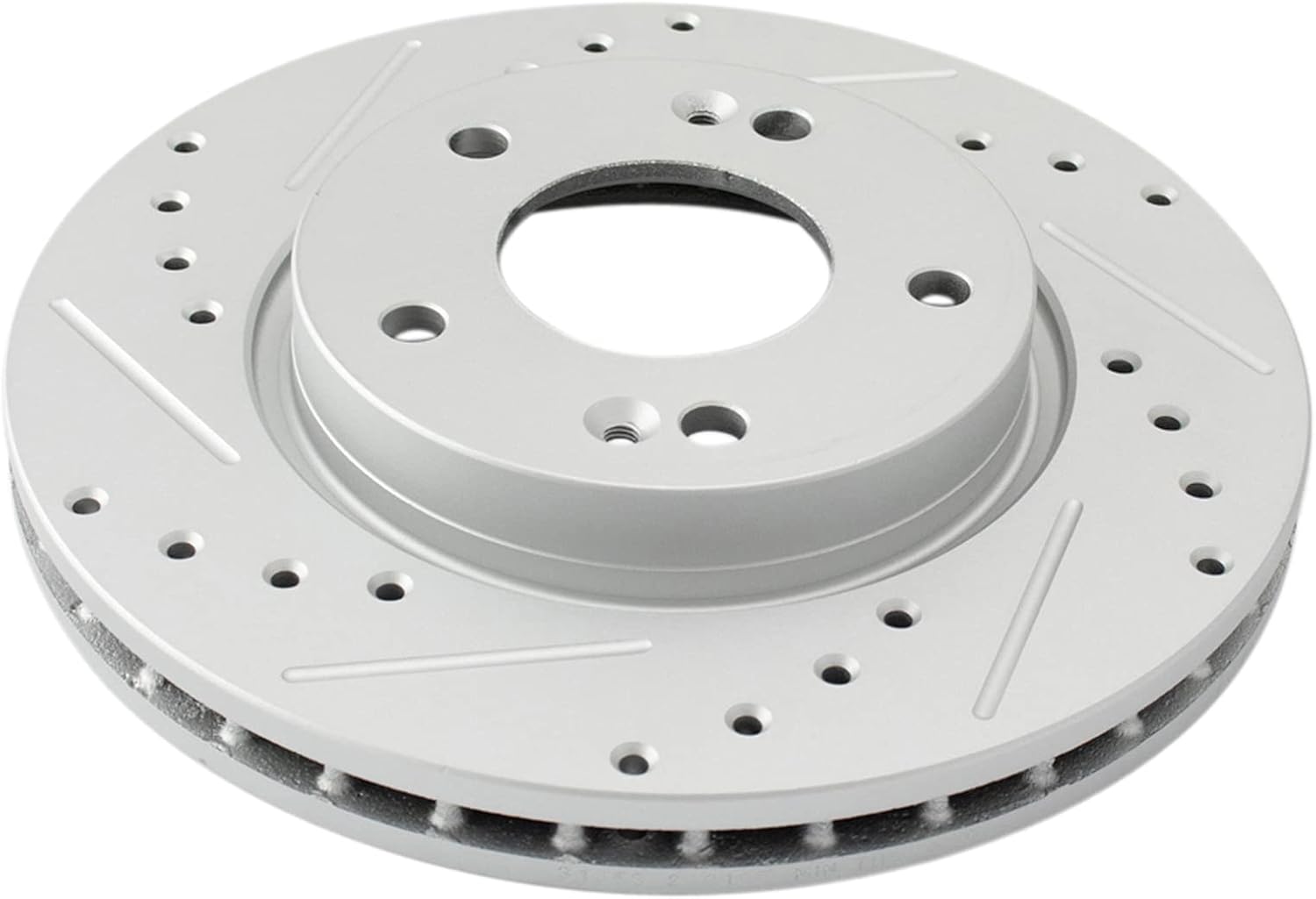 TRQ Performance Front Brake Pad and Rotor Set Ceramic Drilled Slotted Coated Rotors Calipers Compatible with 2007-2010 Hyundai Elantra