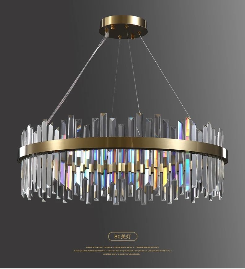 Diammble Oval LED Gold Silver Crystal Hanging Lamps Lustre Chandelier Lighting Suspension Luminaire Lampen for Foyer,Dining Light Fixtures