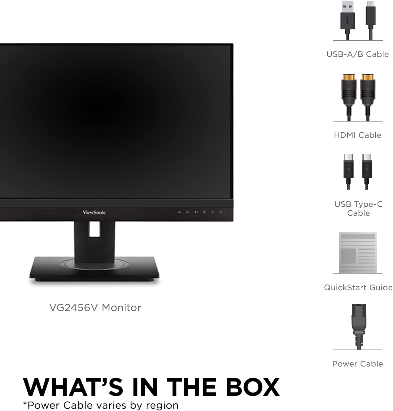 ViewSonic VG2456V 24 Inch 1080p Video Conference Monitor with Webcam, 2 Way Powered 90W USB C, Docking Built-in, Gigabit Ethernet RJ45, 40 Degree Tilt Ergonomics