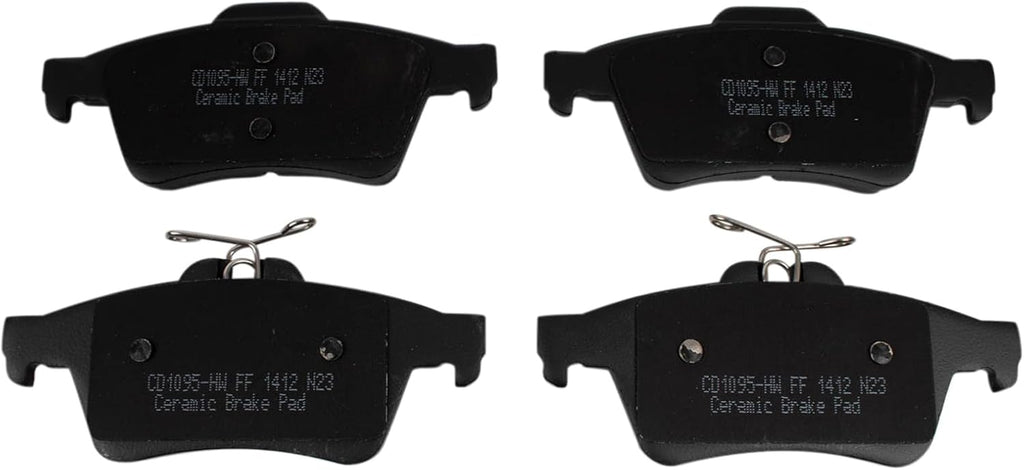 TRQ Rear Brake Pad and Rotor Set Ceramic Solid Rotors Calipers Compatible with 2009-2013 Mazda 3