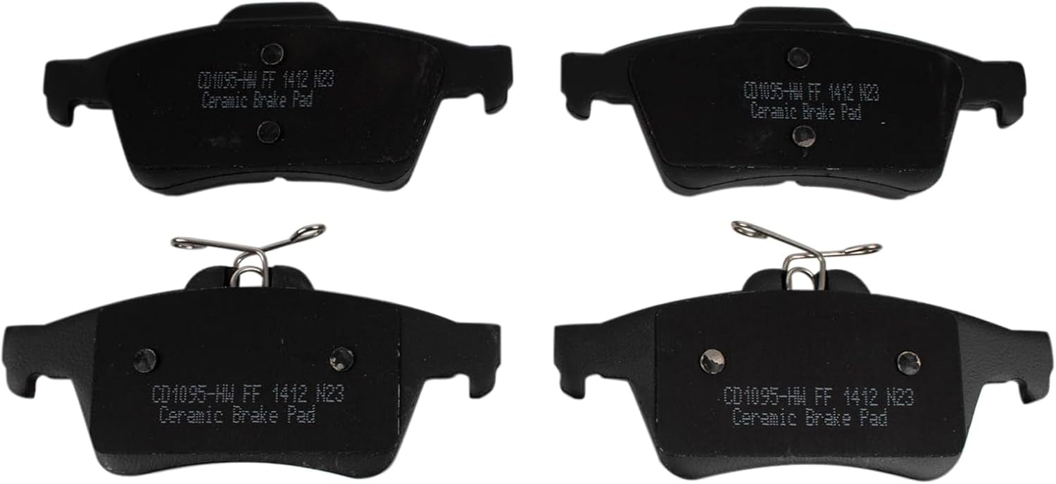 TRQ Rear Brake Pad and Rotor Set Ceramic Solid Rotors Calipers Compatible with 2009-2013 Mazda 3