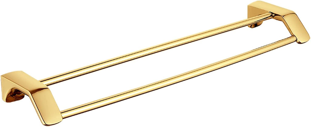 Towel Rail Self Adhesive Towel Hanger Wall Mount Towel Holder Double Rod Stainless Steel No Drilling for Bathroom and Toilet,Gold,30Cm Bathroom