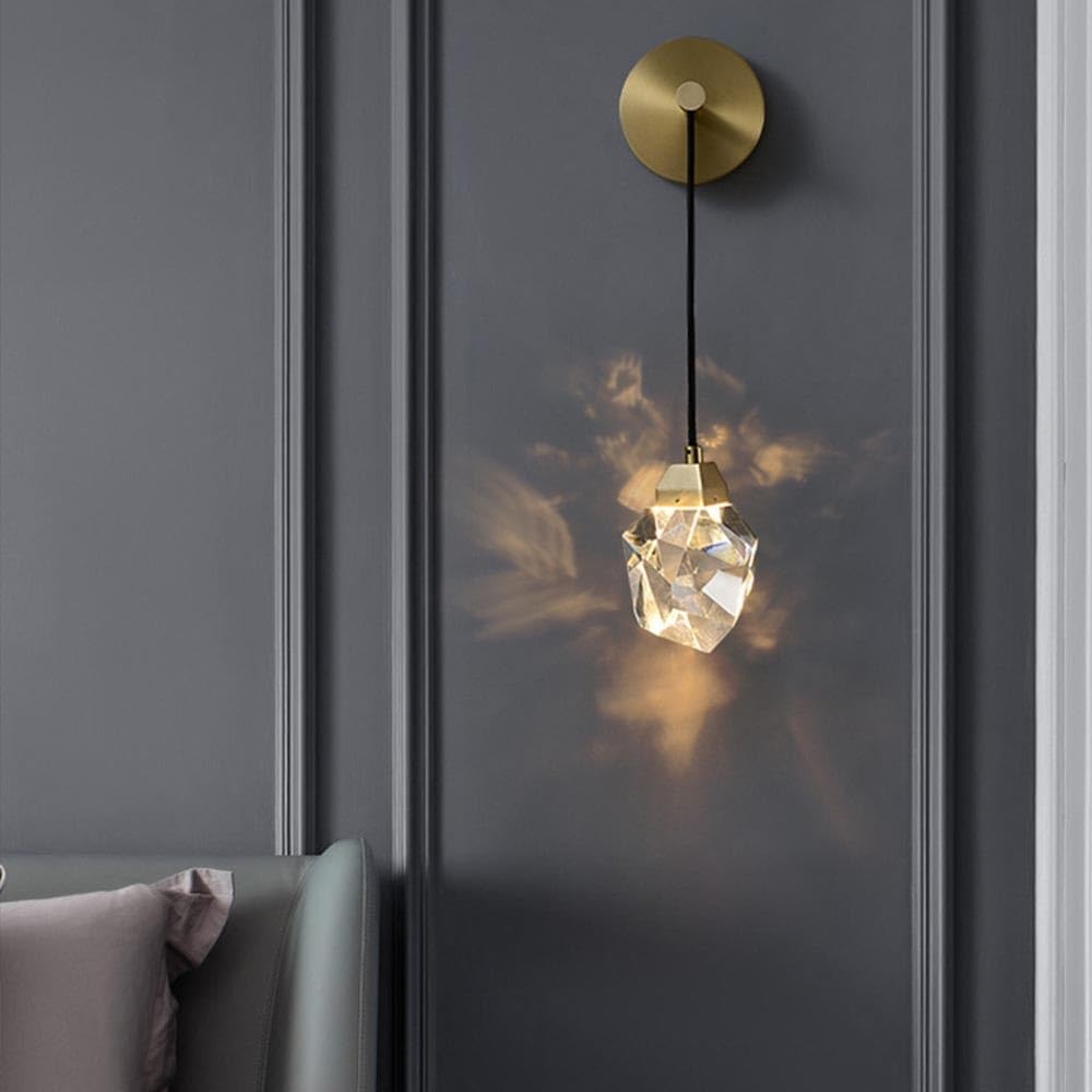 Wall Light Adjustable Hanging Wire Wall Sconce Modern Gold All Copper Base Wall Lamp Bedroom Bedside Lighting Fixtures Bathroom Vanity Pendant Lights for Restaurant Hallway House