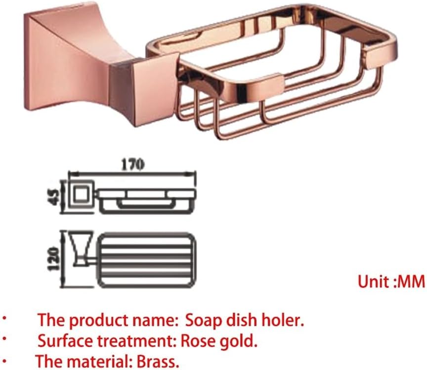Bathroom Hardware Rose Gold Robe Hook Towel Rail Bar Rack Shelf Tissue Paper Toothbrush Holder Accessories.,Soap Dish Basket