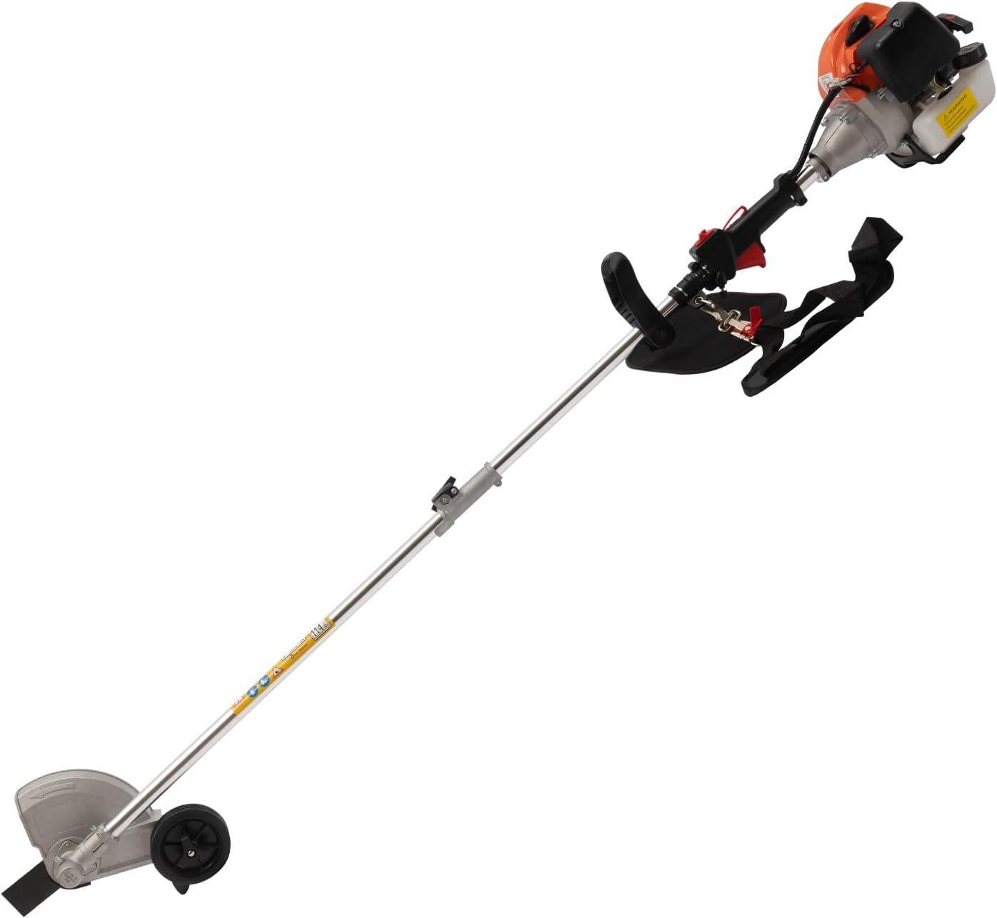 YIYIBYUS 33CC Weed Wacker Eater Gas Powered, 2-Cycle 5.74FT String Trimmer/Edger with Two Blade Heads, Lawn Mower Hedge Trimmer with Rubber Handle & Shoulder Strap