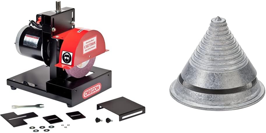 Oregon 88-025 Lawnmower Blade Grinder, S, Black & red, metal & Precision Blade Balancer, Balances Blades After Sharpening, Universal Metal Zinc Die Cast Design Improves Longevity of Mowers