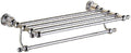 Multifunctional Towel Rack,Bathroom Shelf with Double Bar,Duty Wall Mounted Multifunctional Hotel Style Rustproof Towel Holders Rack(Color:Silver)
